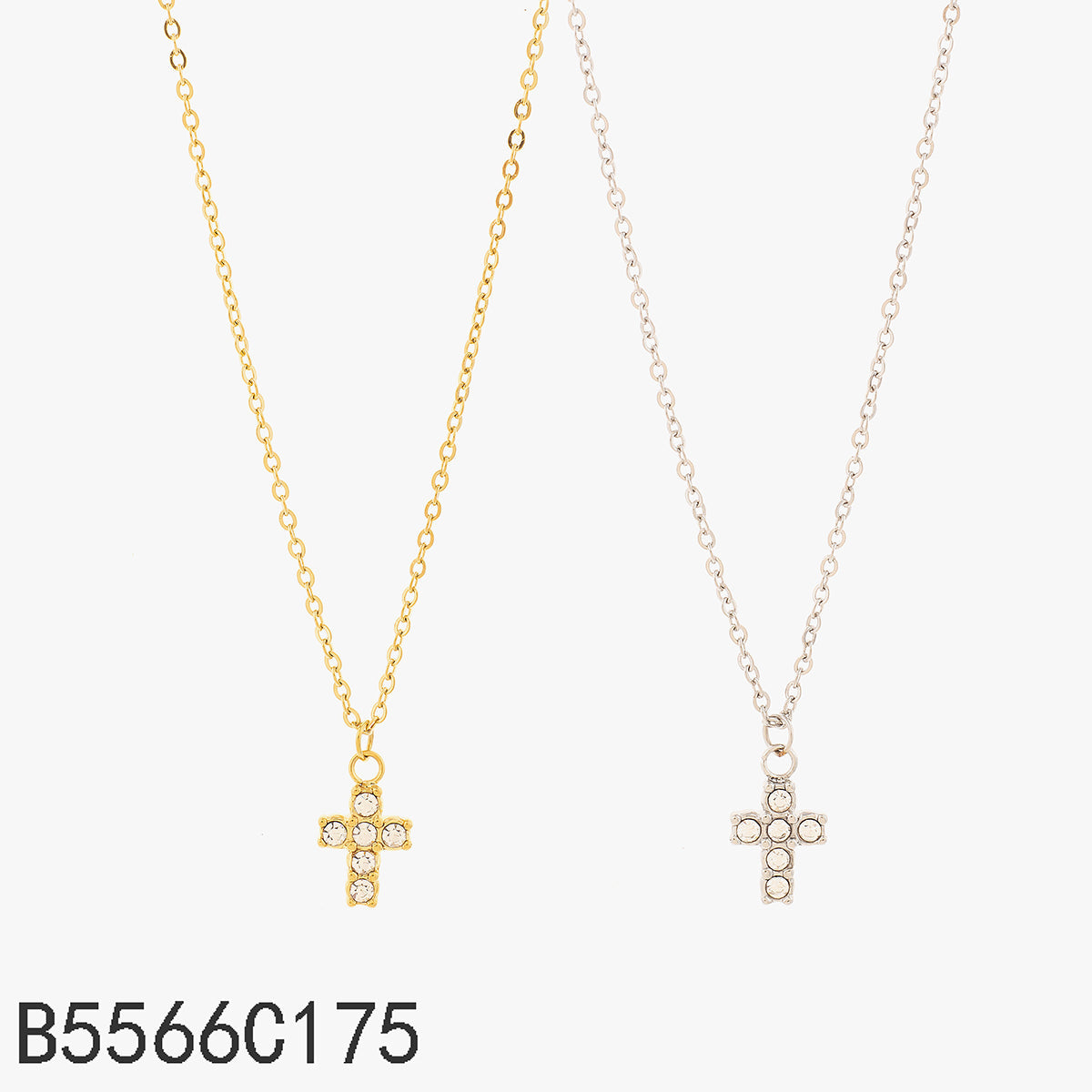 Collar con Figura de cruz y Zirconias