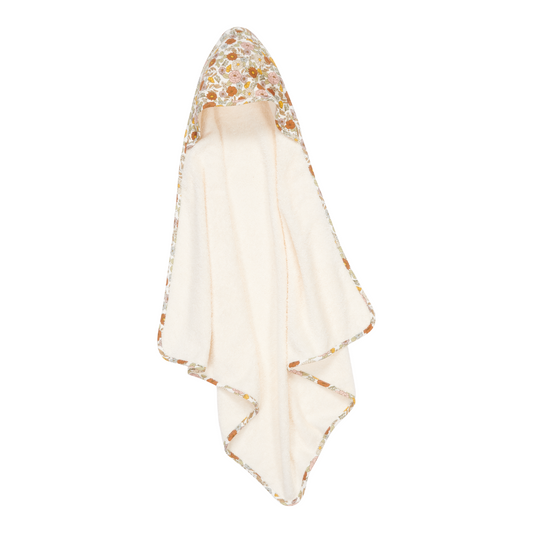 Hooded towel 100x100 cm - Flowers & Butterflies