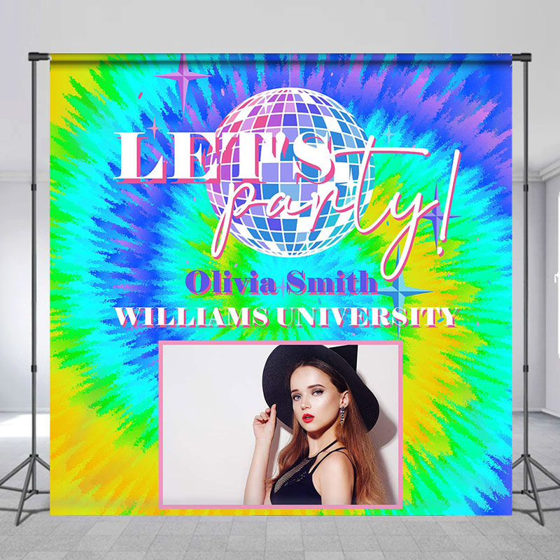 Lofaris Custom Photo Colored Paint Graduation Party Backdrop