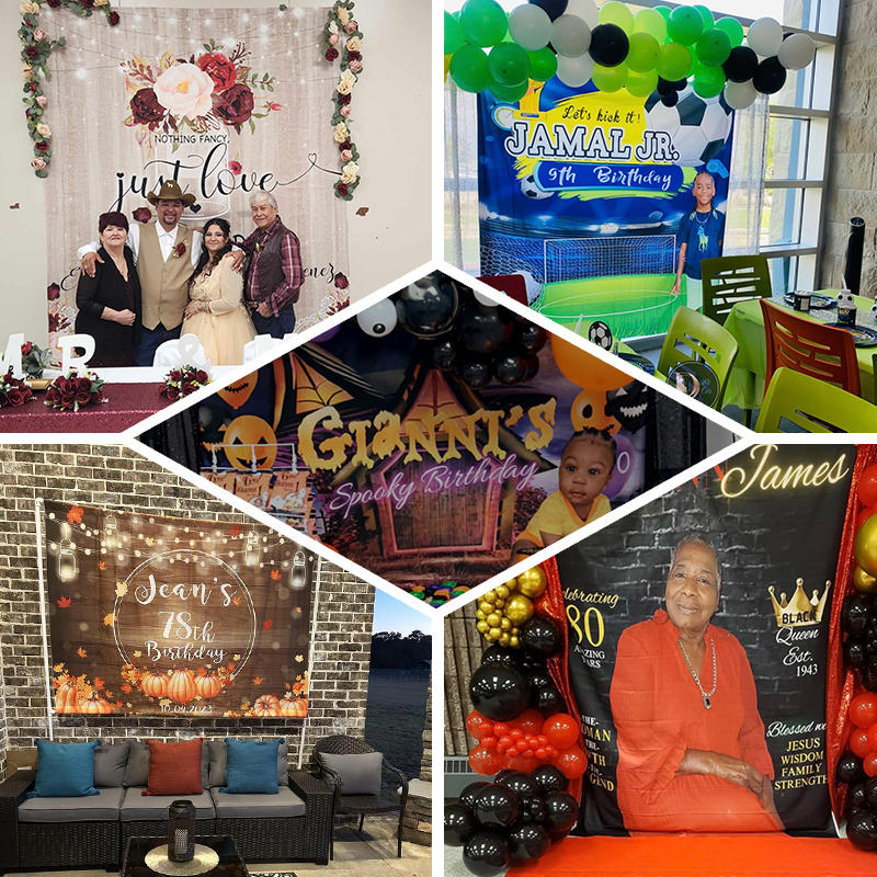 Lofaris Custom Photo Colored Paint Graduation Party Backdrop