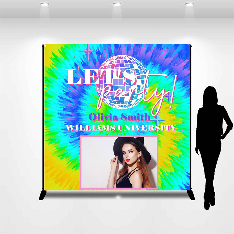 Lofaris Custom Photo Colored Paint Graduation Party Backdrop